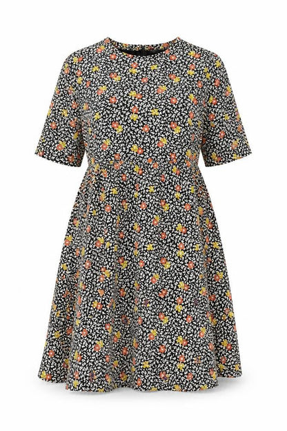 Marks and Spencer Womens Multicoloured Floral Viscose A-Line Size 8 Crew Neck Pullover