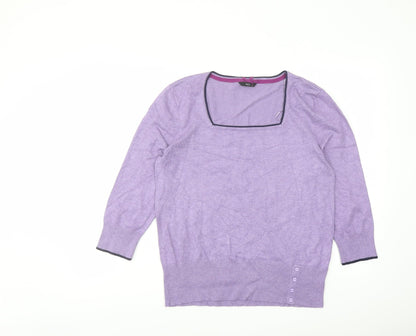 Womens UK Size 14 M&Co Purple Pullover Jumper