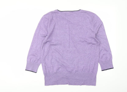 Womens UK Size 14 M&Co Purple Pullover Jumper