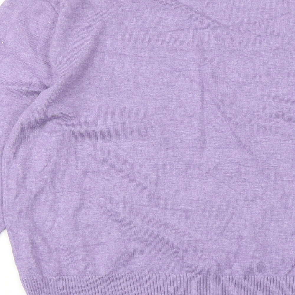 Womens UK Size 14 M&Co Purple Pullover Jumper
