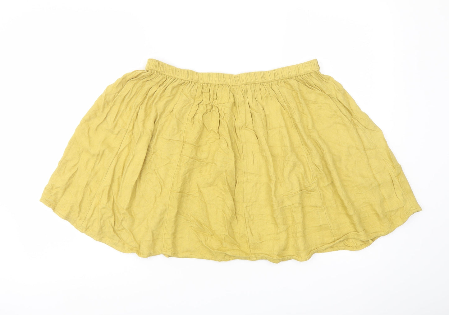 Gap Womens Yellow Viscose Skater Skirt Size M