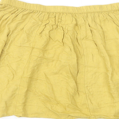 Gap Womens Yellow Viscose Skater Skirt Size M