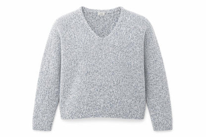 Pimke Womens Blue V-Neck Acrylic Pullover Jumper Size S