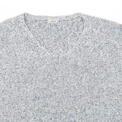 Pimke Womens Blue V-Neck Acrylic Pullover Jumper Size S