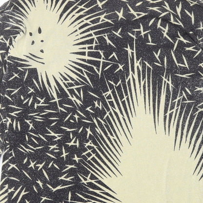 Just Elegance Womens Black Round Neck Geometric Viscose Pullover Jumper Size L