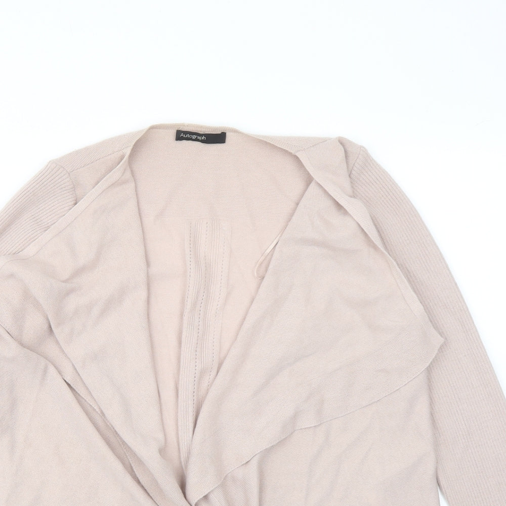 Autograph Womens Pink V-Neck Wool Cardigan Jumper Size 8