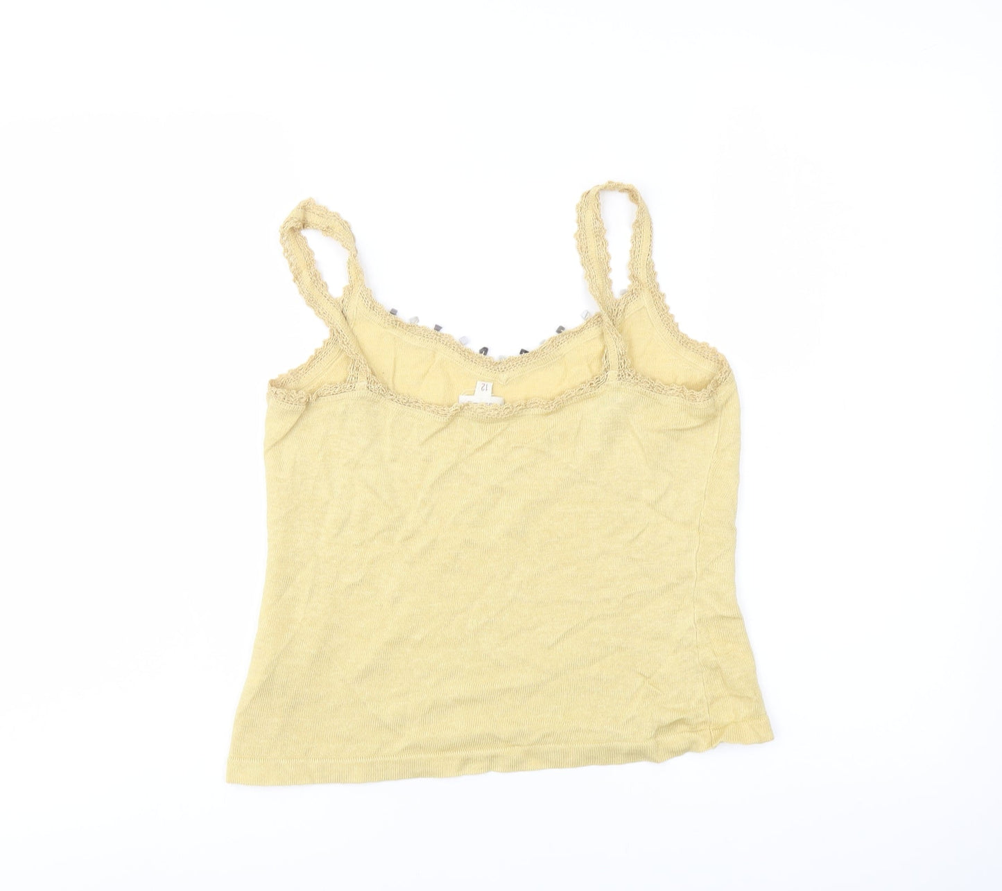 Phase Eight Womens Yellow Linen Basic T-Shirt Size 12 Sweetheart