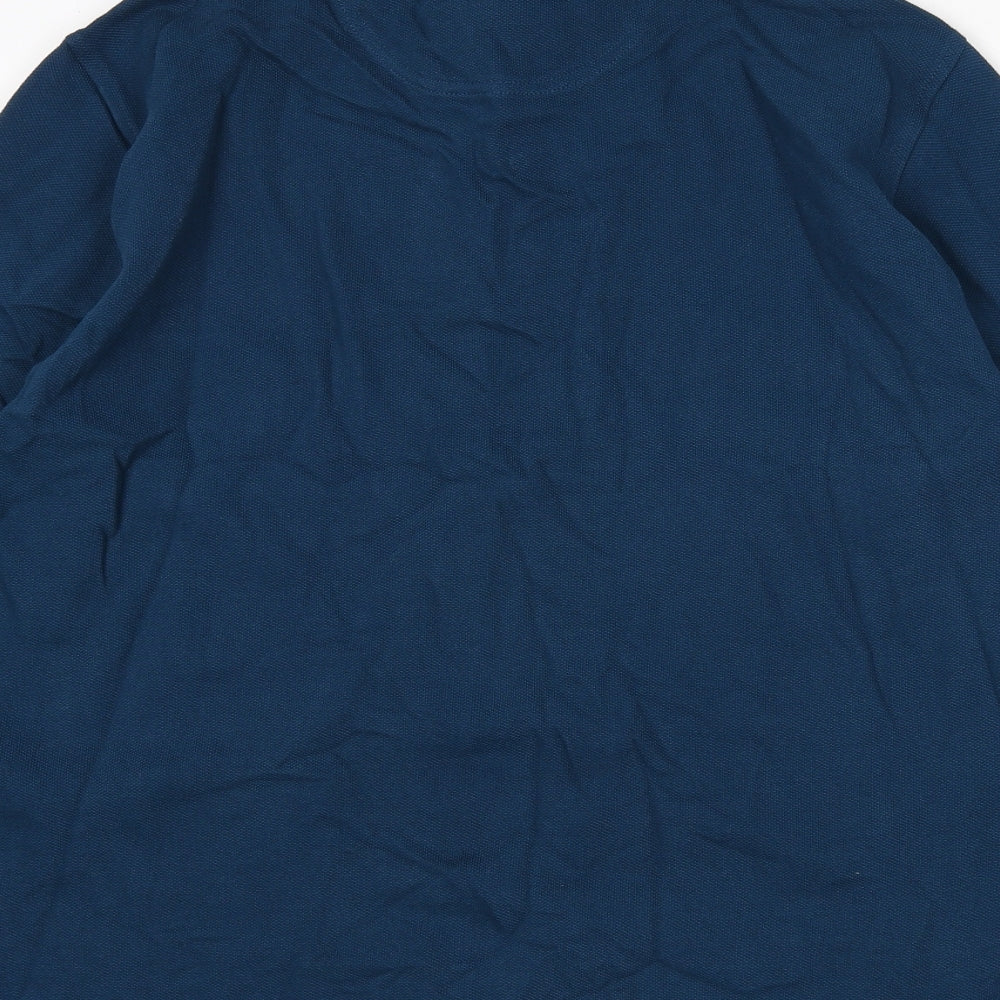 Mens UK Size M Marks and Spencer Blue Henley Sweatshirt