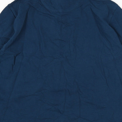 Mens UK Size M Marks and Spencer Blue Henley Sweatshirt