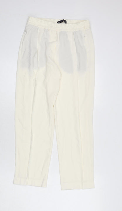 Womens UK Size 8 Marks and Spencer Regular Fit  Ivory Trousers