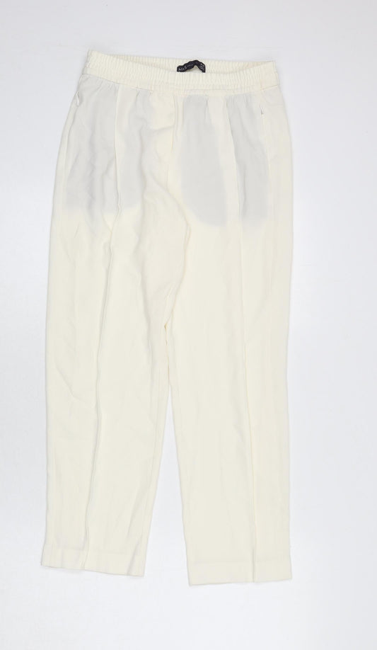 Womens UK Size 8 Marks and Spencer Regular Fit  Ivory Trousers