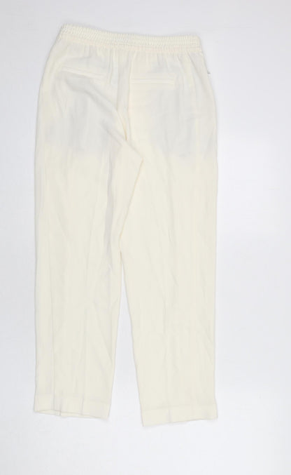 Womens UK Size 8 Marks and Spencer Regular Fit  Ivory Trousers