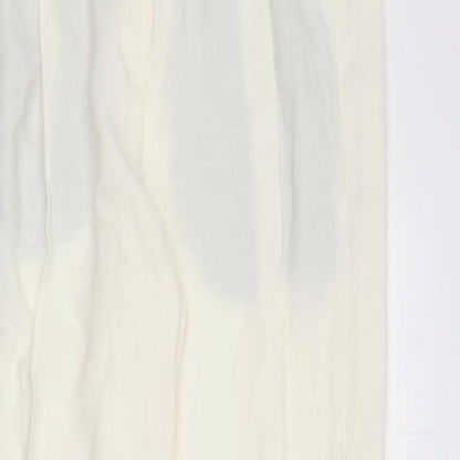Womens UK Size 8 Marks and Spencer Regular Fit  Ivory Trousers