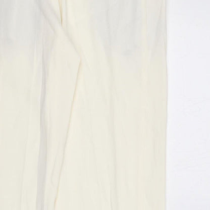 Womens UK Size 8 Marks and Spencer Regular Fit  Ivory Trousers