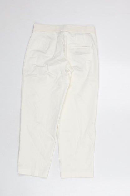 Womens UK Size 6 Marks and Spencer Slim Fit Capri Ivory Trousers