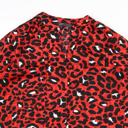 Womens UK Size 10 Marks and Spencer Red Basic Blouse