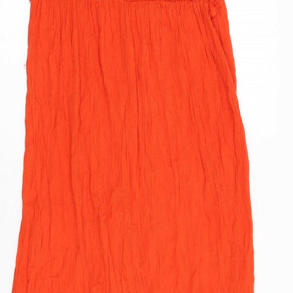 River Island Womens Orange Viscose A-Line Size 10 V-Neck Pullover - Bardot Look