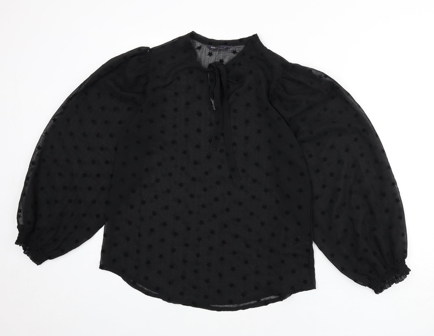 Womens UK Size 10 Marks and Spencer Black Basic Blouse