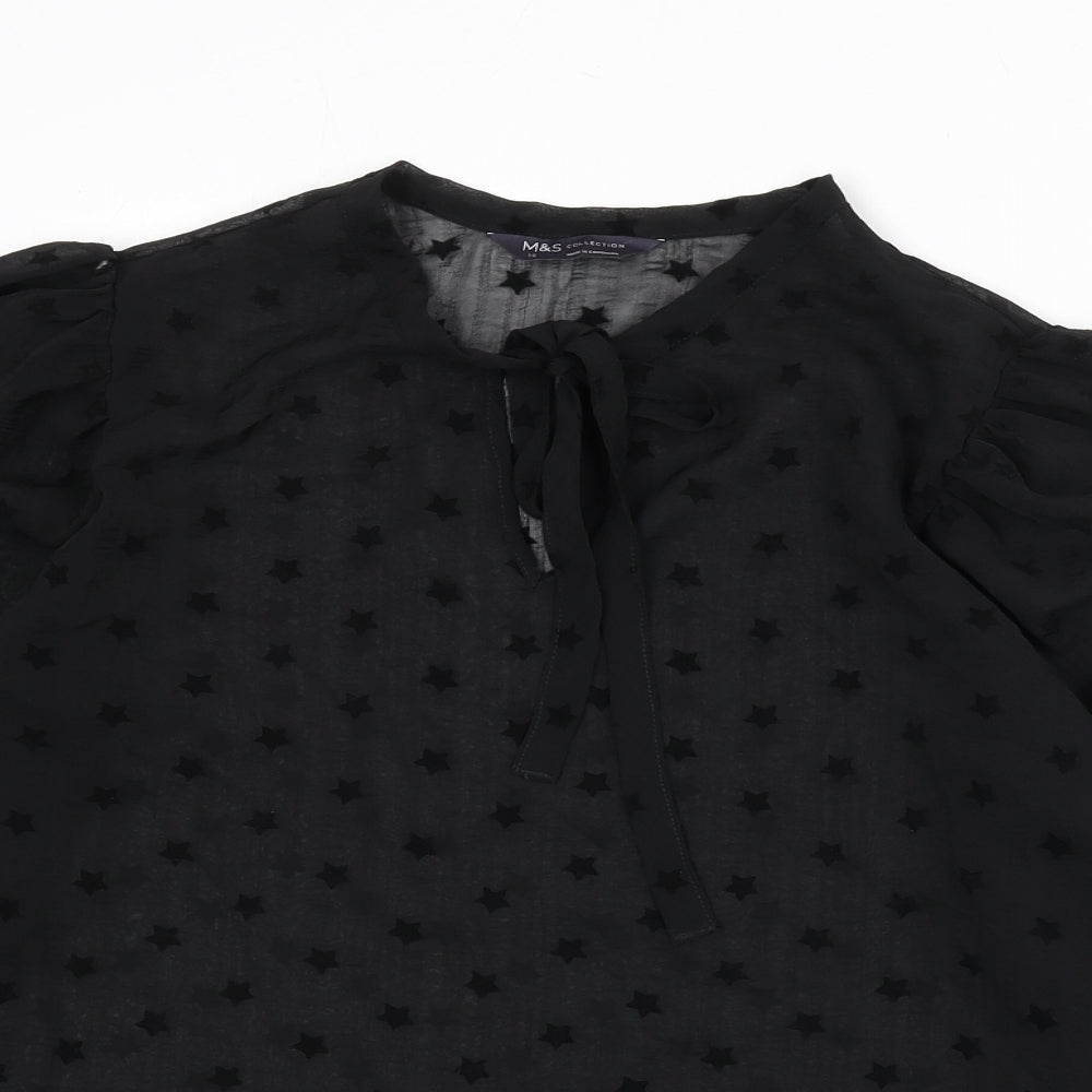 Womens UK Size 10 Marks and Spencer Black Basic Blouse