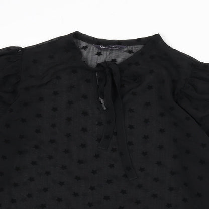 Womens UK Size 10 Marks and Spencer Black Basic Blouse