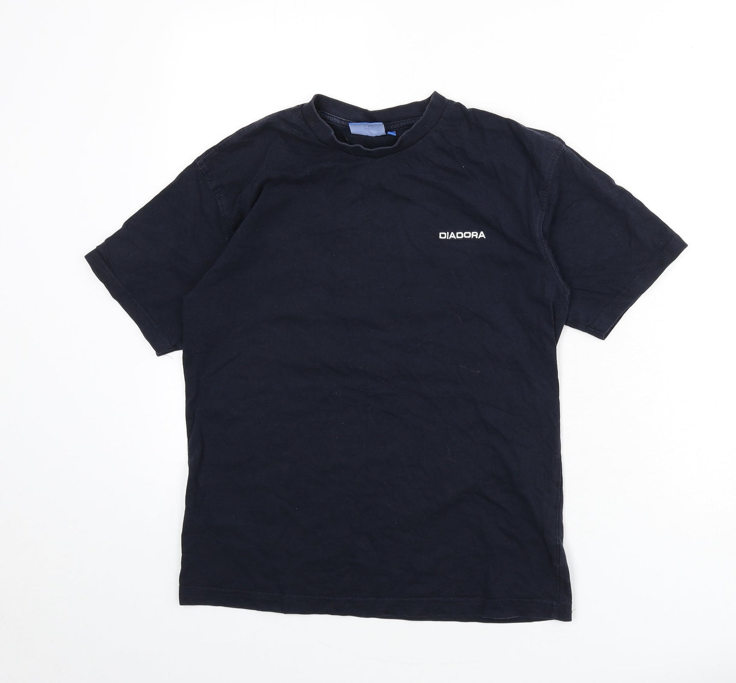 Diadora Boys Blue 100% Cotton Basic T-Shirt Size 10-11 Years Round Neck Pullover