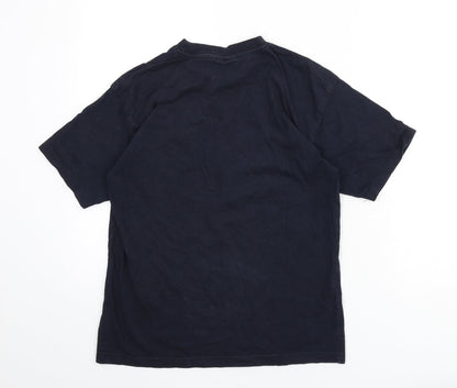 Diadora Boys Blue 100% Cotton Basic T-Shirt Size 10-11 Years Round Neck Pullover