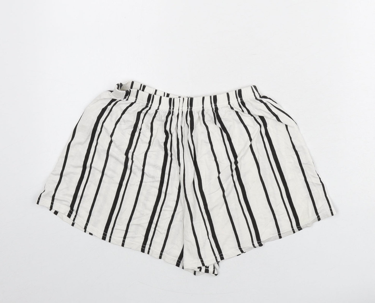 Nasty Gal Womens White Striped Vinyl Basic Shorts Size 6 Regular Pull On