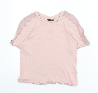 Womens UK Size 6 Topshop Pink Basic T-Shirt