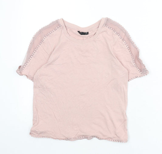 Womens UK Size 6 Topshop Pink Basic T-Shirt