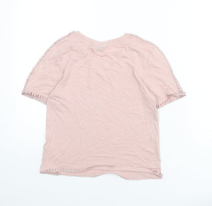 Womens UK Size 6 Topshop Pink Basic T-Shirt