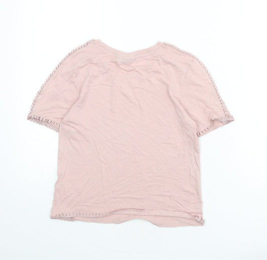 Womens UK Size 6 Topshop Pink Basic T-Shirt