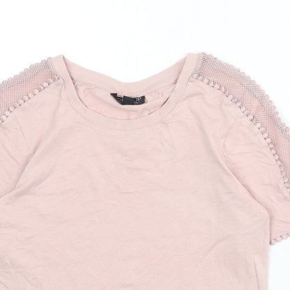Womens UK Size 6 Topshop Pink Basic T-Shirt