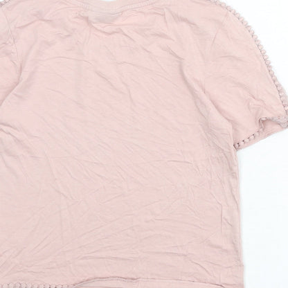 Womens UK Size 6 Topshop Pink Basic T-Shirt