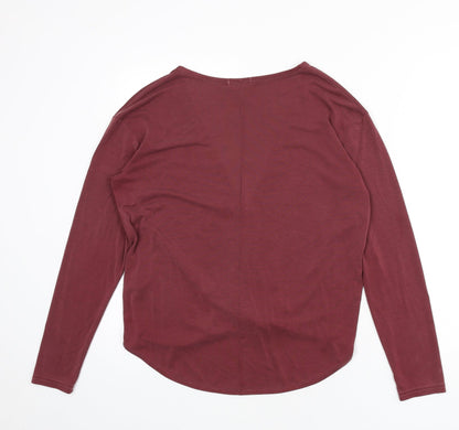 Light Before Dark Womens Red Modal Basic T-Shirt Size M V-Neck - Plunging Neckline