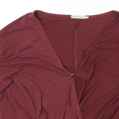 Light Before Dark Womens Red Modal Basic T-Shirt Size M V-Neck - Plunging Neckline