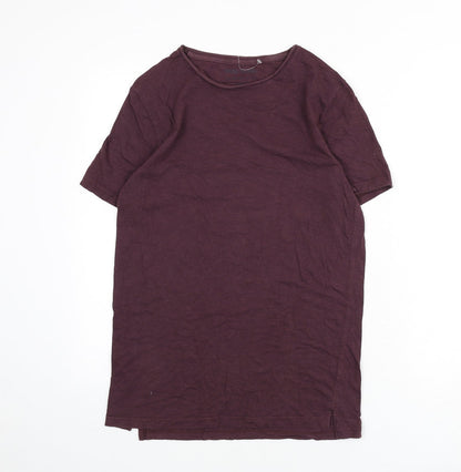 River Island Mens Red Polyester T-Shirt Size XS Round Neck