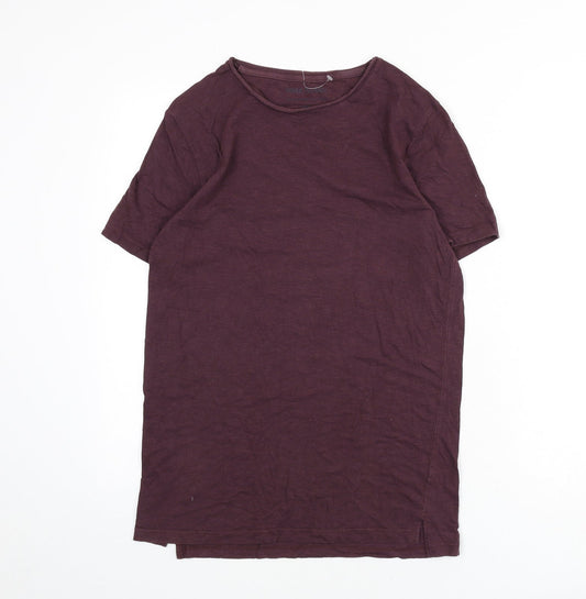 River Island Mens Red Polyester T-Shirt Size XS Round Neck