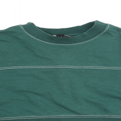 IVY PARK Womens Green Cotton Pullover Sweatshirt Size 2XS Pullover - Ivy Park Logo Stitch Detail Cropped