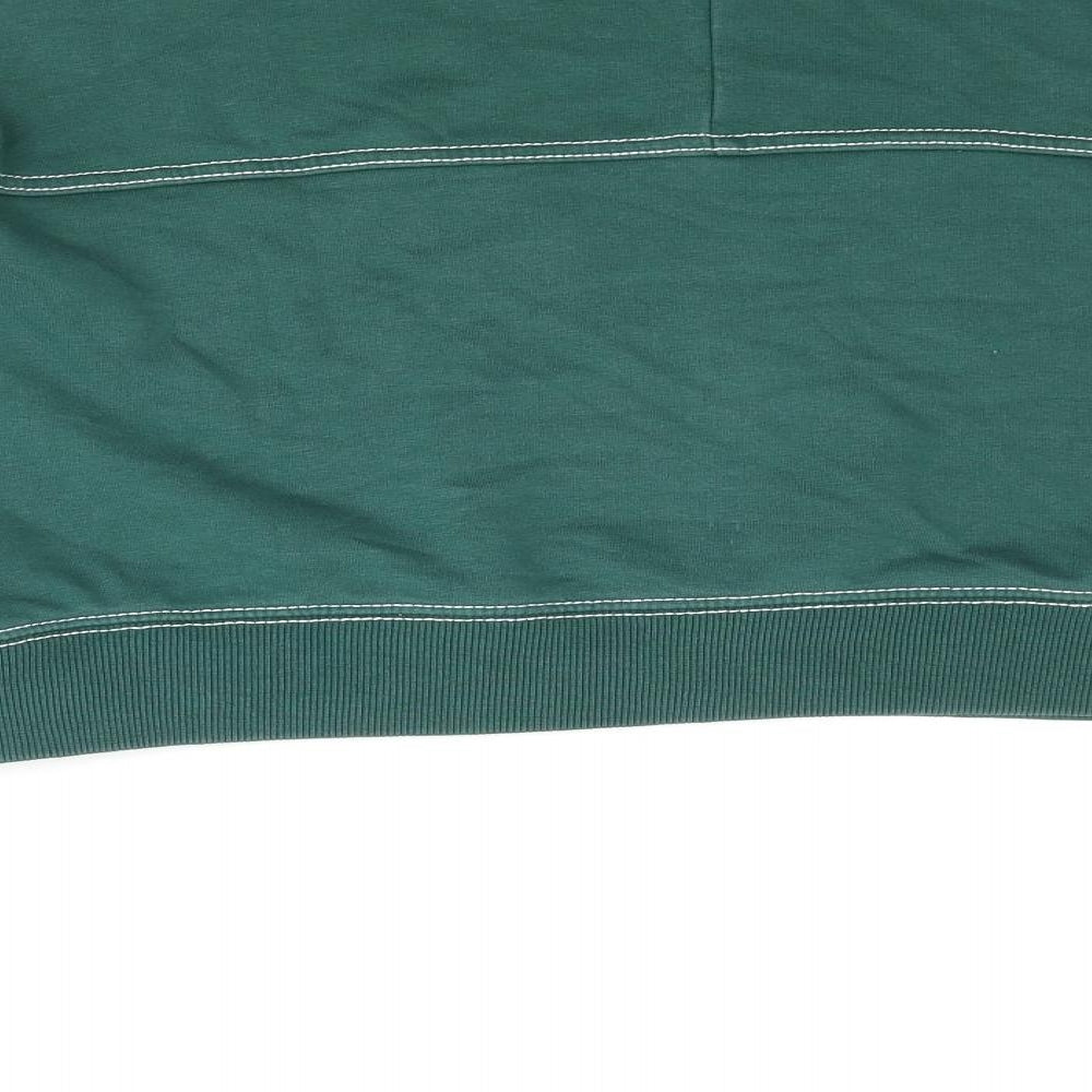 IVY PARK Womens Green Cotton Pullover Sweatshirt Size 2XS Pullover - Ivy Park Logo Stitch Detail Cropped