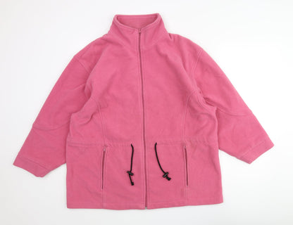 L.X.D Womens Pink Jacket Size M Zip - Drawstring Detail