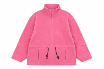 L.X.D Womens Pink Jacket Size M Zip - Drawstring Detail