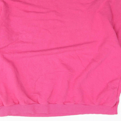Bershka Womens Pink Cotton Pullover Sweatshirt Size M Pullover - Mock Neck