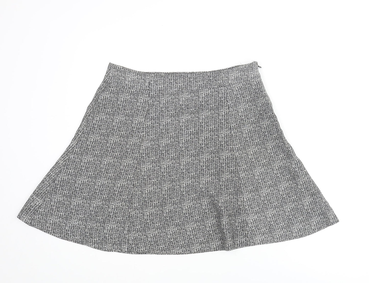 Gap Womens Grey Geometric Polyester Flare Skirt Size 8 Zip