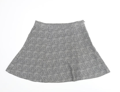 Gap Womens Grey Geometric Polyester Flare Skirt Size 8 Zip