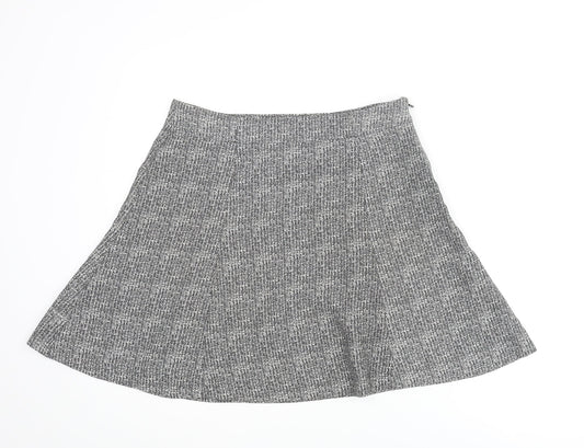 Gap Womens Grey Geometric Polyester Flare Skirt Size 8 Zip