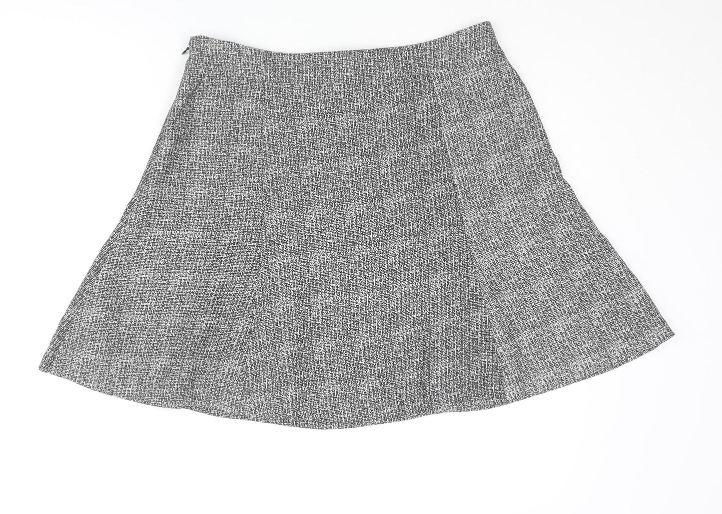 Gap Womens Grey Geometric Polyester Flare Skirt Size 8 Zip
