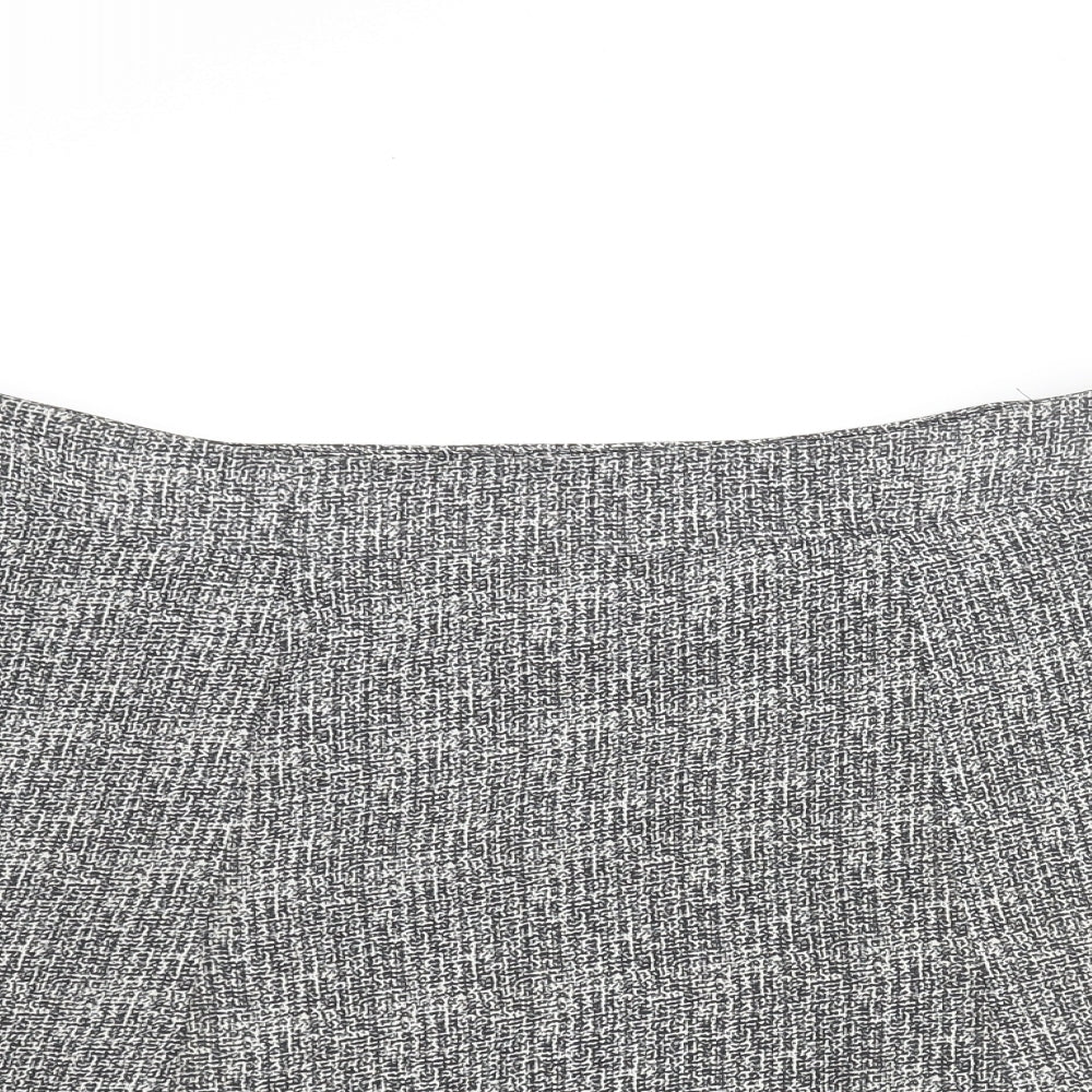 Gap Womens Grey Geometric Polyester Flare Skirt Size 8 Zip