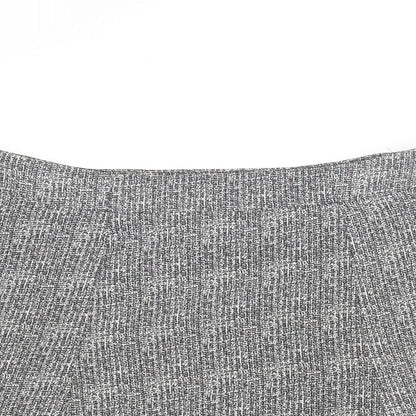 Gap Womens Grey Geometric Polyester Flare Skirt Size 8 Zip