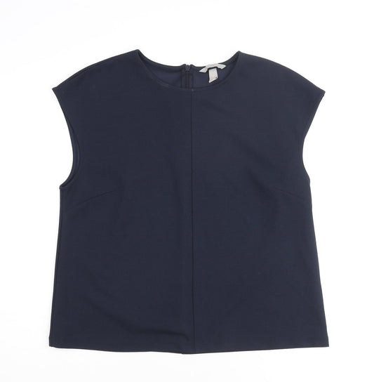 Womens UK Size M H&M Blue Basic Blouse