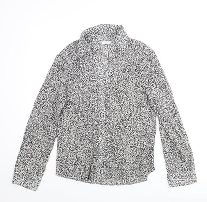 Epilogue Womens Gold Geometric Polyester Basic Button-Up Size 16 Collared